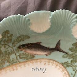 Lovely Huge Tressemanes & Vogt Limoges Hand Painted Fish Platter