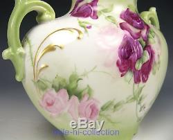 Lovely Limoges Hand Painted Roses Pillow Vase