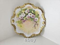 Ls&s Limoges Plate 8 3/4 Signed J. Marsay Hand Painted Floral Coiffe-mark