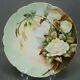 Mr Limoges Hand Painted White Roses & Gold 8 1/2 Inch Plate Circa 1891-1896