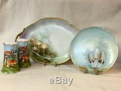 MUSHROOM! HAND PAINTED PORCELAIN LOVELY COLLECTION of LIMOGES, MZ AUSTRIA