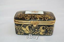 Magnificent Tiffany & Co Hand Painted Porcelain Gold Plated Bronze, Brass Box