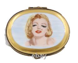 Marilyn Monroe Limoges Hand Painted Porcelain JFK Kennedy Eye Shadow Brush RARE