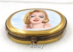 Marilyn Monroe Limoges Hand Painted Porcelain JFK Kennedy Eye Shadow Brush RARE