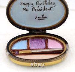 Marilyn Monroe Limoges Hand Painted Porcelain JFK Kennedy Eye Shadow Brush RARE