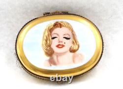 Marilyn Monroe Limoges Hand Painted Porcelain JFK Kennedy Eye Shadow Brush RARE