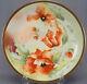 Mavaleix Limoges Hand Painted Large Red Poppies 12 Inch Charger Circa 1908-1914