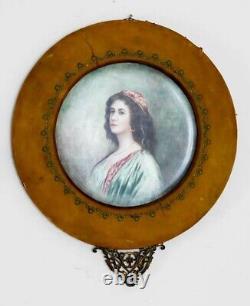 Nicely Framed Antique J. P. L. France Jean Pouyat LIMOGES Painted Porcelain Plaque
