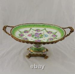 Noteworthy French Limoges Hand Painted Centerpiece with Bronze Brass Ormolu 21