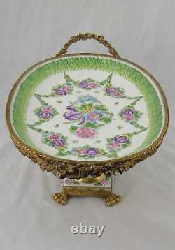 Noteworthy French Limoges Hand Painted Centerpiece with Bronze Brass Ormolu 21