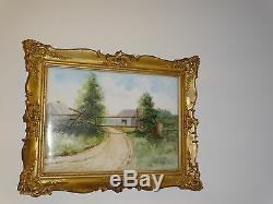 Original French Hand Painted Painting On Porcelain T&v Limoges Plaque