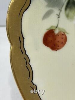 PICKARD MR Martial Redon Limoges France BEITLER Gilded Strawberries Plate Exlnt
