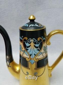 PICKARD china Limoges Hand Painted 1903 coffee pot 4 cup HESSLER MODERN