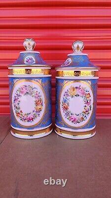 Pair Of Le Tallec Hand-Painted Jars