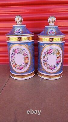 Pair Of Le Tallec Hand-Painted Jars