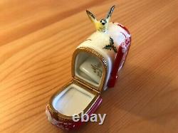 Peint Main Limoges France Holly Mailbox with Letter Christmas hand painted box