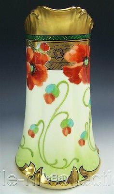 Pickard Hand Painted Poppies Tankard Pitcher Signed Leon