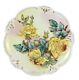 Platter Ak Limoges France Hand Painted Yellow Roses Gold Gilded 13 Signed 1900s