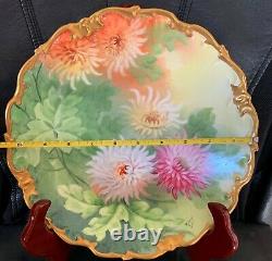 RARE 1880s LIMOGES HAND PAINTED ARTIST SIGNED ROTY SERVICE CHARGER PLATE GOLD