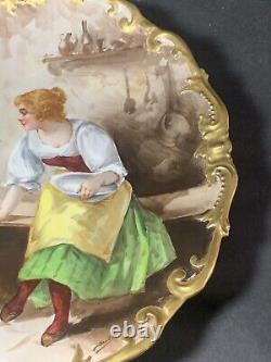RARE 1890s LIMOGES France HAND PAINTED 12.5 Dubois CHARGER PLATE GUILLAIN