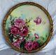 Rare 18 Jpl Limoges Porcelain Plaque With Hand Painted Roses