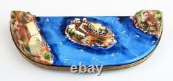 RARE Limoges France Hand Painted Alcatraz Island with Prison Keys Trinket Box