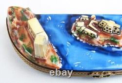 RARE Limoges France Hand Painted Alcatraz Island with Prison Keys Trinket Box