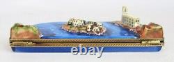 RARE Limoges France Hand Painted Alcatraz Island with Prison Keys Trinket Box