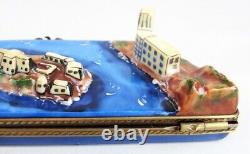 RARE Limoges France Hand Painted Alcatraz Island with Prison Keys Trinket Box