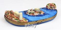 RARE Limoges France Hand Painted Alcatraz Island with Prison Keys Trinket Box