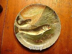 RARE One of A Kind C Haviland Limoges Hand Painted Fish Plate Artist Signed