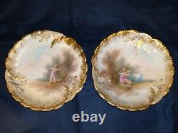 RARE Set Of 10 French 1853 LIMOGES M REDON Plates Hand Painted CherubsAngels