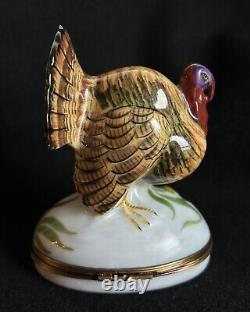 ROCHARD Hand Painted Limoges Peint Main'Large Turkey