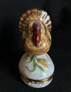 ROCHARD Hand Painted Limoges Peint Main'Large Turkey