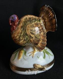 ROCHARD Hand Painted Limoges Peint Main'Large Turkey