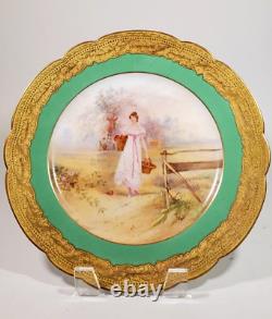R. Delinieres Limoges France Plate Hand Painted September Woman Artist Signed