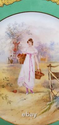 R. Delinieres Limoges France Plate Hand Painted September Woman Artist Signed
