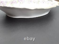 Rare A. Lanternier Limoges France Porcelain Scalloped Edge Violets Platter 15.37