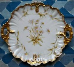 Rare Antique Hand-Painted Limoges P&B Fluted Gold Plate 10.5 Immaculate