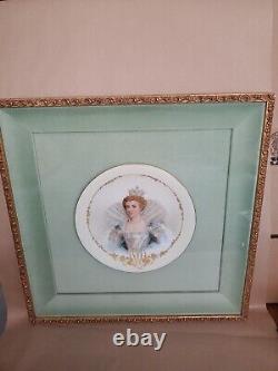 Rare Antique Limoges Marie De Medici Painted Porcelain Plate Signed E C Darby