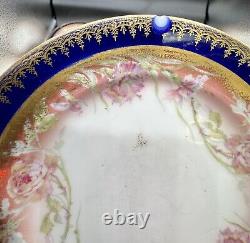 Rare Antique Theodore Haviland Limoges France Desert Plates Hand Painted Gilded