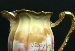 Rare Hand Painted Limoges B & H Vintage 8 Tall Pitcher