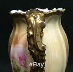 Rare Hand Painted Limoges B & H Vintage 8 Tall Pitcher