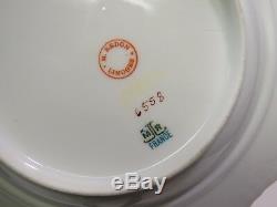 Rare M. Redon Limoges Porcelain France Hand Painted Coverd Cheese Keeper Dish