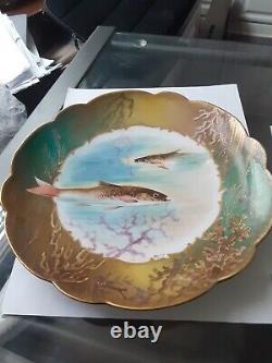 Rare Signed Hand Painted Dubois gold trimmed Limoges France Plate