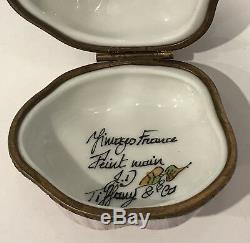 Rare! Tiffany & Co. Limoges France Hand Painted Garlic Clove Trinket Box Signed