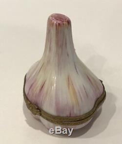 Rare! Tiffany & Co. Limoges France Hand Painted Garlic Clove Trinket Box Signed