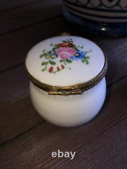 Rare little Limoges hand painted dresser Apothecary jar MORPHINE only