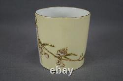 Raymond Laporte Limoges Hand Painted Lady Portrait Raised Gold & Yellow Cup