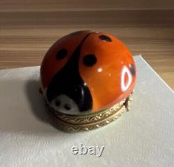 Rochard Limoges France Porcelain Trinket Red Ladybug Insect Hand Painted